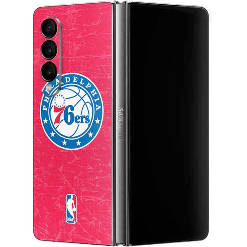 NBA Philadelphia 76ers Distressed Galaxy Z Fold4 5G Skin